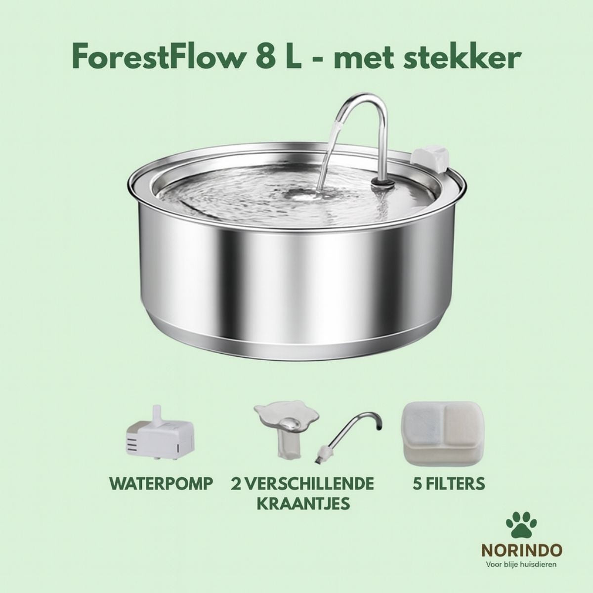 Norindo ForestFlow – Fris stromend water voor gelukkige viervoeters