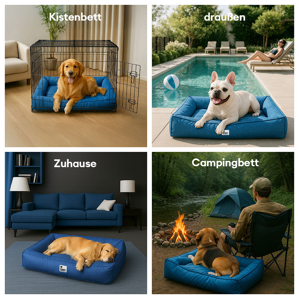 Vollständig Orthopädisches Wasserabweisendes Hundebett mit Rundum-Unterstützung für Große Hunde