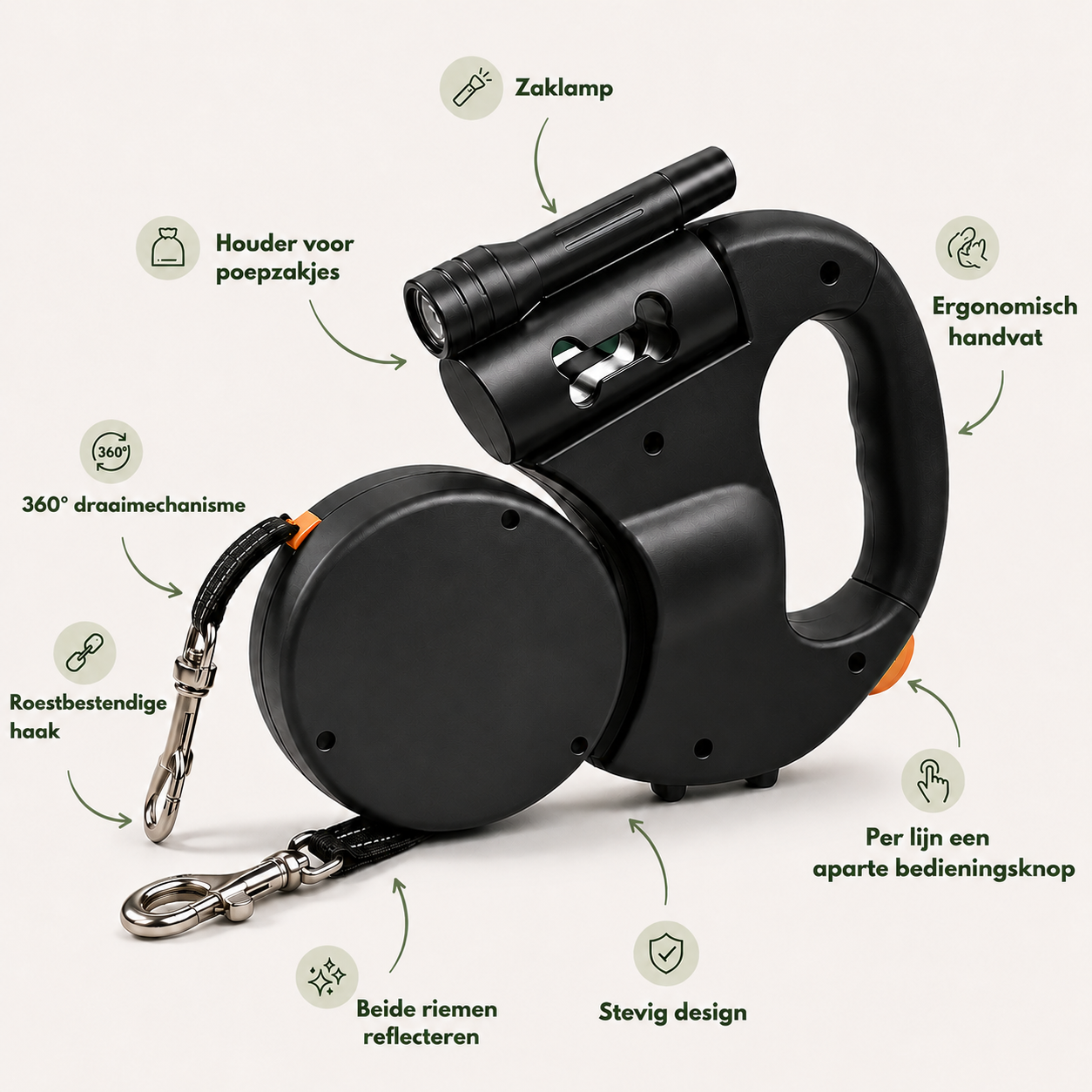 Norindo CordControl - Twee Honden, Nul Knopen