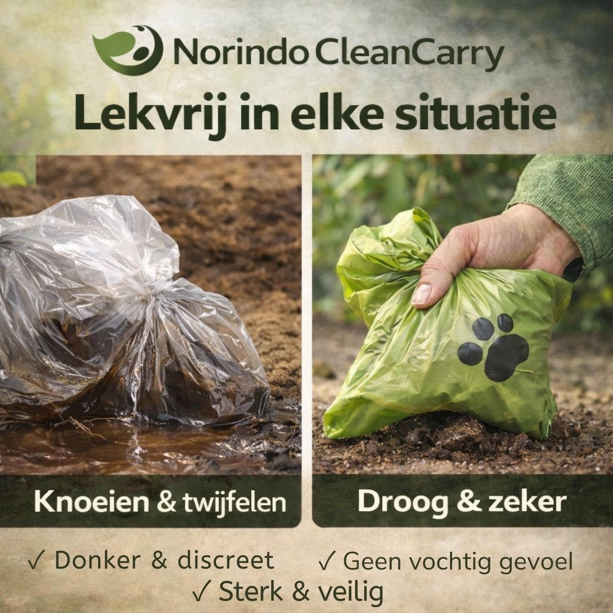 Norindo CleanCarry – Biologisch Afbreekbare Poepzakjes (10 rollen / 150 zakjes)