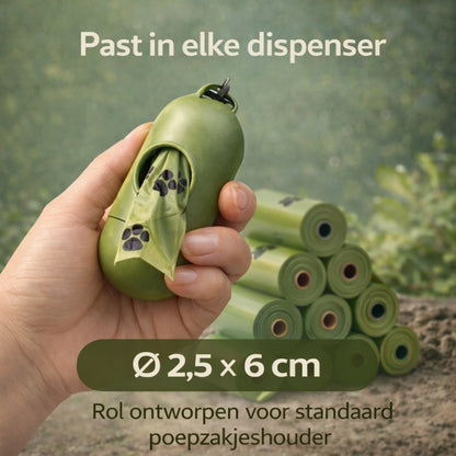 Norindo CleanCarry – Biologisch Afbreekbare Poepzakjes (10 rollen / 150 zakjes)