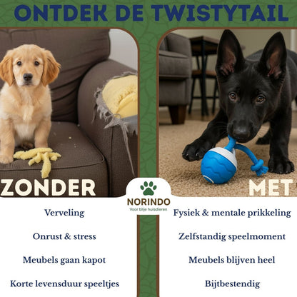 Norindo TwistyTail – Rolt automatisch, met bewegingssensor